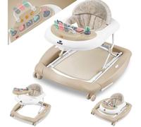 Kidiz 4-In-1 Baby Walker Tilting Function Lounger With Wheels, Light, Music, Play Area, Dining Table, Folding Walker Multicolore