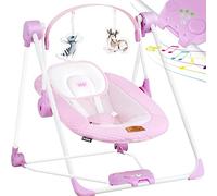 KIDIZ® Balançoire bébé 5 vitesses pliable transat chaise haute arche jeu jouets sons nature