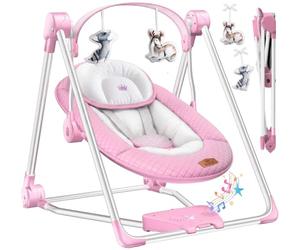 KIDIZ® Balançoire bébé 5 vitesses pliable transat chaise haute arche jeu jouets sons nature