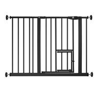 KIDIZ® Barrière de Sécurité, Barrière d'Escalier, pour Enfants, avec Portillon, pour Chiens et Chats, sans Percer, Extensible, Combinable avec des Broches en Y, Pivotante, 102-115 cm - Noir