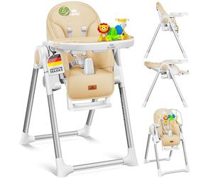 KIDIZ® Chaise haute 3 en 1 | Chaise haute pour enfant avec arceau de jeu, chaise longue pour bébé, chaise haute combinée, Siège haut pour bébé,7, Beige
