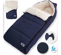 KIDIZ® Chancelière bébé, d'hiver, siège bébé avec fermeture éclair, sac câlin, couverture bébé, poussette lavable bleu