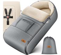 KIDIZ® Chancelière pour Bébé Chancelière d'hiver avec Fermeture à Glissière Couverture pour Bébé Poussette Lavable Tête Fermable, Poche, Adaptable à Toutes les Poussettes - Jeans Gris