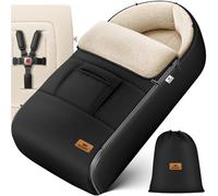 KIDIZ® Chancelière pour Bébé Chancelière d'hiver avec Fermeture à Glissière Couverture pour Bébé Poussette Lavable Tête Fermable, Poche, Adaptable à Toutes les Poussettes - Noir