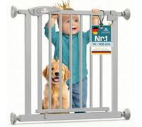 KIDIZ® Grille de Protection pour Porte - Grille d'escalier - pour Animaux de Compagnie - sans perçage - Orientable des Deux côtés - 74-87 cm