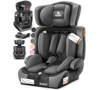 KIDIZ® i-Size R129 Siège auto pour enfant de 100 à 150 cm jusqu'à 12 ans, groupe 1/2/3 sans Isofix, siège enfant grandit, harnais 5 points et appuie-tête réglable en hauteur, gris