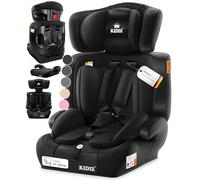 KIDIZ® i-Size R129 Siège auto pour enfant de 100 à 150 cm jusqu'à 12 ans, groupe 1/2/3 sans Isofix, siège enfant qui grandit avec le corps, ceinture à 5 points et appui-tête réglable en hauteur, noir