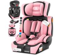 KIDIZ® Siège auto i-Size R129 100-150 cm jusqu'à 12 ans - Siège auto pour enfant groupe 1/2/3 sans Isofix, siège enfant grand, harnais 5 points, appuie-tête réglable en hauteur, rehausseur auto, rose