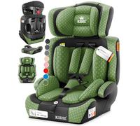 KIDIZ® Siège auto i-Size R129 100-150 cm jusqu'à 12 ans - Siège auto pour enfant groupe 1/2/3 sans Isofix, siège enfant grand, harnais 5 points, appuie-tête réglable en hauteur, rehausseur auto, vert