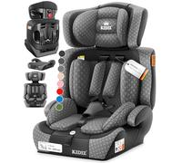 KIDIZ® Siège auto i-Size R129 100-150 cm jusqu'à 12 ans - Siège auto pour enfant groupe 1/2/3 sans Isofix, siège enfant grand, harnais 5 points, appuie-tête réglable en hauteur, rehausseur auto, gris