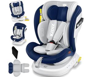 KIDIZ® Siège auto pour enfant | Siège auto pour bébé | Siège auto pour enfant Isofix Top Tether | pivotant à 360°, groupe 0/1/2/3, dès la naissance, de 0 à 36 kg | Avec pare-soleil, Navybleu