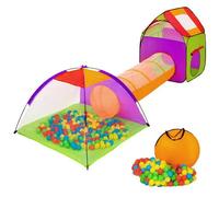 KIDIZ Tente de Jeu Maison de Jeu Tente pour bébé 200 balles Piscine à balles Tente pour Enfants | Idéal pour la Maison & Le Jardin | Sac | Tunnel (
