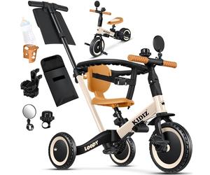 KIDIZ® Tricycle 6 en 1 | Roues de course pour enfants 1-5 ans | Aide à l'apprentissage de la marche jusqu'à 25 kg | Guidon, barre de sécurité, ceinture de sécurité, sonnette