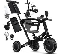 KIDIZ® Tricycle 6 en 1 | Roues de course pour enfants de 1 an à 5 ans | Aide à l'apprentissage de la marche jusqu'à 25 kg | Avec guidon, barre de sécurité, ceinture de sécurité, sonnette et miroir