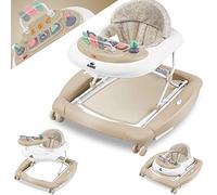 KIDIZ® Trotteur 4 en 1 Chariot d'éveil et de marche - Transat avec Roulettes, Lumière, Musique, Aire de Jeu et Table à Manger Pliable