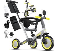 KIDIZ® Vélo d'équilibre Tricycle 6 en 1 | Vélos d'équilibre Vélo de course Tricycle pour enfants de 1 an à 5 ans | Aide à l'apprentissage de la marche supportant jusqu'à 25 kg | Inclus barre de