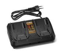 Kidken Chargeur de batterie double port compatible avec Dewalt DCB115 18 V XR 3,0 A 12 V-20 V MAX Li-Ion Chargeur rapide avec 2 ports USB 2,1 A Compatible avec Dewalt 18 V DCB Chargeur de rechange