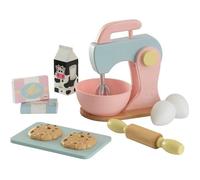 KidKraft - 10 Accessoires de pâtisserie en bois pour cuisine enfant dont un mixeur, un rouleau et 2 cookies inclus - Pastel