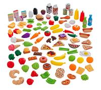 KidKraft 115 Pièces Ensemble de Jouets de Cuisine Tasty Treats, Accessoire pour Dinette, Fruits légumes factices, Accessoires en Plastique pour Enfants, Jouet Enfant dès 3 Ans, 63330