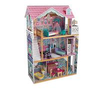 KidKraft 65934 Maison de Poupée - Annabelle de Bois | Grande Maison de Jeux XXL, 3 Étages, 17 Accessoires, Mobilier, Ascenseur et Balcon Inclus