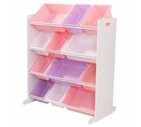 Kidkraft Casier De Rangement « Trie Et Range » - Blanc Avec Des Bacs Couleur Pastel Rose