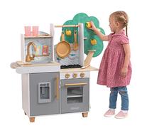 KidKraft Cuisine Enfant en Bois Happy Harvest, Dinette incluant Accessoires, ustensiles, Distributeur de glaçons, Jeu d'imitation, Jouet Enfant dès 3 Ans, 10160