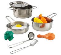 KidKraft Ensemble Batterie de Cuisine Enfant Deluxe en Métal, Ustensiles de Cuisine et Jouet Aliments, Accessoire pour Dinette, Jouet Enfant dès 3 Ans, 63186