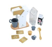KidKraft Ensemble Machine à Café Doré en Bois, Accessoire Cuisine Enfant, Kit de Ustensile Cuisine Électroménager, Accessoire pour Dinette, Jouet Enfant dès 3 Ans, 53538
