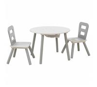 Kidkraft Ensemble Table De Rangement Ronde + Chaise - Blanc Et Gris