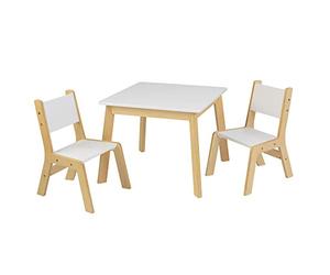 KidKraft Ensemble Table et 2 Chaises pour Enfants en Bois Moderne, Table Enfant avec 2 Chaises, Meubles de Chambre d'enfant, 27025