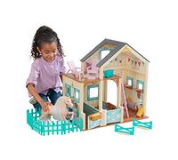 KidKraft Étable à Chevaux en Bois Sweet Meadow, Maison de Poupée incluant Accessoires et Mobilier avec Cheval, Jouet Enfant dès 3 Ans, 63534