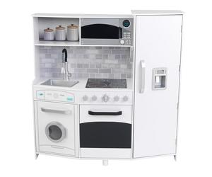 KidKraft Grande Cuisine Enfant en Bois avec Sons et lumières, Dinette avec Machine à Laver et téléphone, Jeu d'imitation, Jouet Enfant dès 3 Ans, 53369
