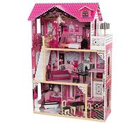 KidKraft Maison de Poupée en Bois Amelia incluant Accessoires et Mobilier, 3 Étages de Jeu avec Ascenseur pour poupées de 30 cm, Jouet Enfant dès 3 Ans, 65093