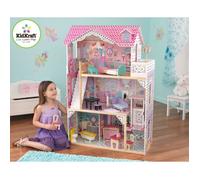 Kidkraft Annabelle Maison De Poupées, En Bois, Rose | 3 Étages, 17 Accessoires, Mobilier et Ascenseur Inclus |Jeux De Rôle | Dimensions Totales: 82,8 x 40,64 x 120,65 cm