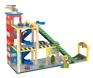 KidKraft Mega Ramp Garage Circuit de Voitures pour Enfants, Rampe Voiture de Course, Circuit Cascade et Course, Jouet Enfant dès 3 Ans, 63267