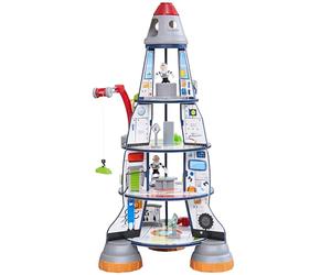 KidKraft Navette Spatiale en Bois avec Figures d'Astronautes et Extraterrestres pour Enfants, Ensemble Espace Fusée avec Grue, Jouet Enfant dès 3 Ans, 63443