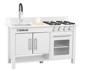 KidKraft Petits Chefs Work Station Cuisine Enfant en Bois avec Mini Planche à découper et Robinet extractible, Jeu d'imitation, Jouet Enfant dès 3 Ans, 53407