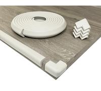 KidKusion Coussin de Table | Fabriqué aux États-Unis | 3,7 m + 4 Coins | Blanc cassé | Protège-Bords et Coins de Meubles résistants aux bébés