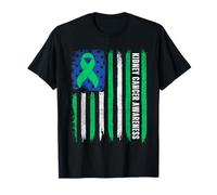 Kidney Cancer Awareness American Flag Survivor Support Chemo T-Shirt