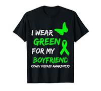 Kidney Disease I Wear Green for My Boyfriend Ribbon T-Shirt