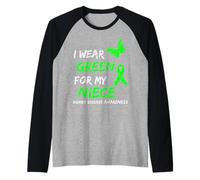 Kidney Disease I Wear Green for My Niece Ribbon Manche Raglan