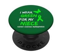 Kidney Disease I Wear Green for My Niece Ribbon PopSockets PopGrip Adhésif