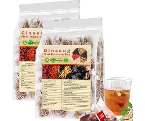 Kidney Tea Formula Ginseng Six Treasure Tea, Organic Kidney Cleanse Teabag for Men and Women, 20 Bags/Pack (2BAGS)