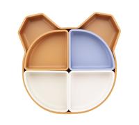 Kidnort Retter 4in1 Assiette en silicone divisée Foncé