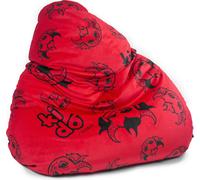 Kido By Diablo Pouf pour enfants avec remplissage Pouf Gaming Fauteuil Beanbag Couleur : rouge (velours)