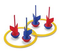 Kidoozie B*Active Bulls Eye - Jeu de cible d'extérieur à pointe souple avec anneaux et sac de rangement - À partir de 3 ans
