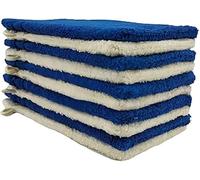 kidparadise Gants de Toilette 14 x 22 cm - Coton - Lot de 10 Gants (Ivoire/Bleu)