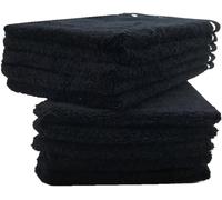 kidparadise Gants de Toilette 14 x 22 cm - Coton - Lot de 10 Gants (Noir)