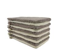 kidparadise Gants de Toilette Taille 14x22 cm 100% Coton - Lot de 10 Gants de Toilette Beige-Ivoire