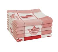 kidparadise Lot de 5 Torchons De Cuisine Coton Vaisselle De Qualité - Torchon Cuisine 100% Coton (Rouge)